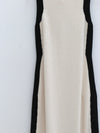 SWAYING 25 Fall/Winter Collection: Contrast-color belted sleeveless maxi dress, SW-SW25AW2L02C1S2-HB, Black/White